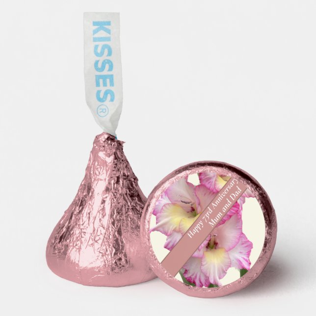 Gladioli Editable 73rd Wedding Anniversary Hershey®'s Kisses® (Front)
