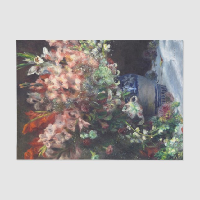 Gladioli in a Vase by Auguste Renoir Art Tissue Paper (Front)