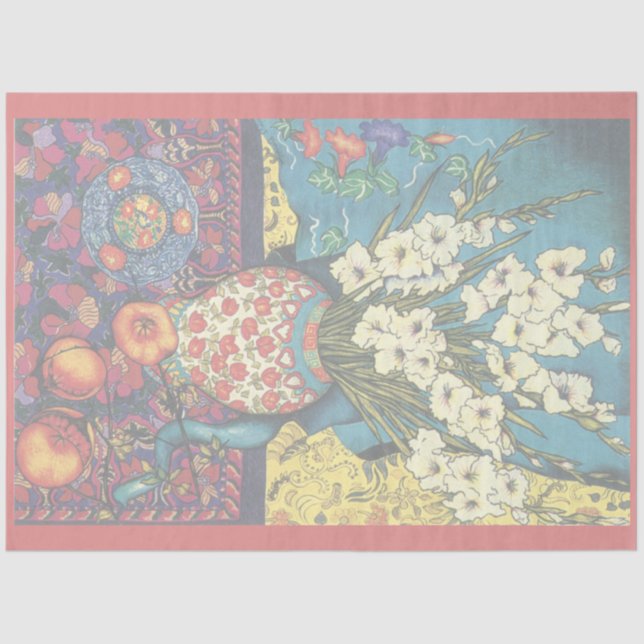 Gladioli with Kimono Tissue Paper (Front)