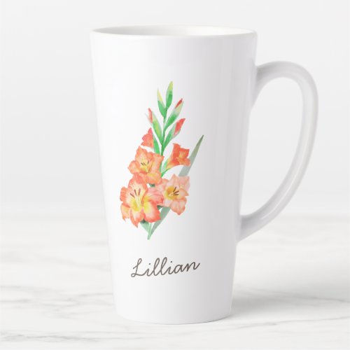 Gladiolus Birth Month Flower for August Latte Mug