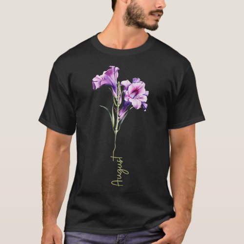 Gladiolus Birth Month Flower for August T_Shirt