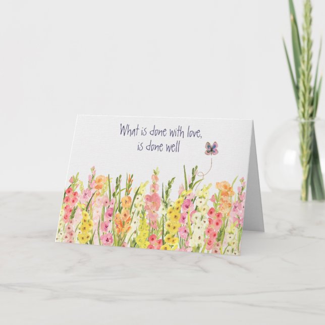 Gladiolus Border Thank You  Card (Front)