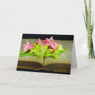 Gladiolus Flower On Bible Card