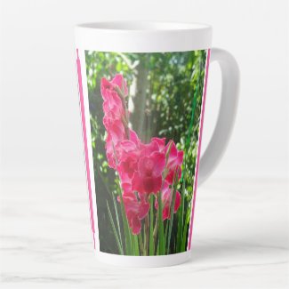 Gladiolus Flowers Collage Latte Mug