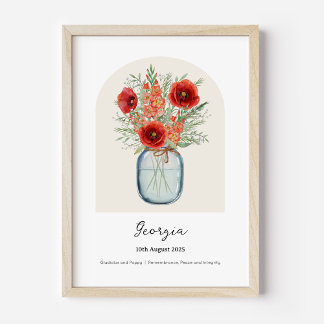 Gladiolus Poppy August Birth Month Flower Poster