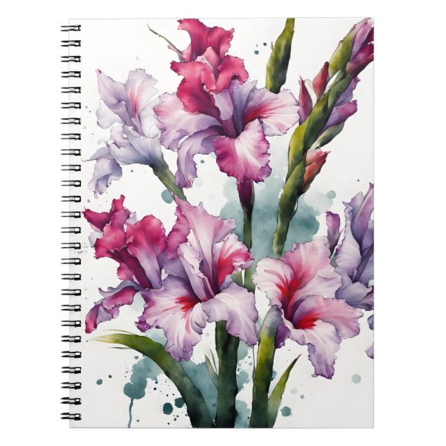 Gladiolus - Watercolor flowers Notebook (Front)