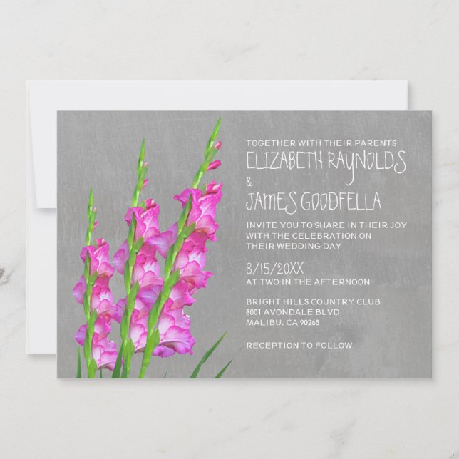 Gladiolus Wedding Invitations (Front)