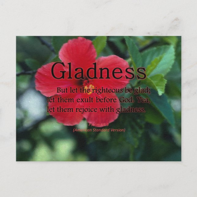 Gladness Psalm 68-3 Postcard (Front)