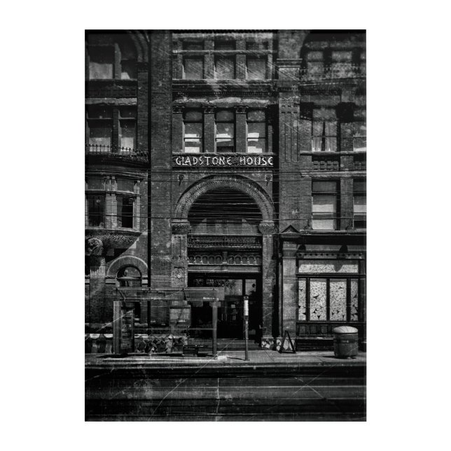 Gladstone Hotel No 1 Old Film Version Acrylic Print (Front)