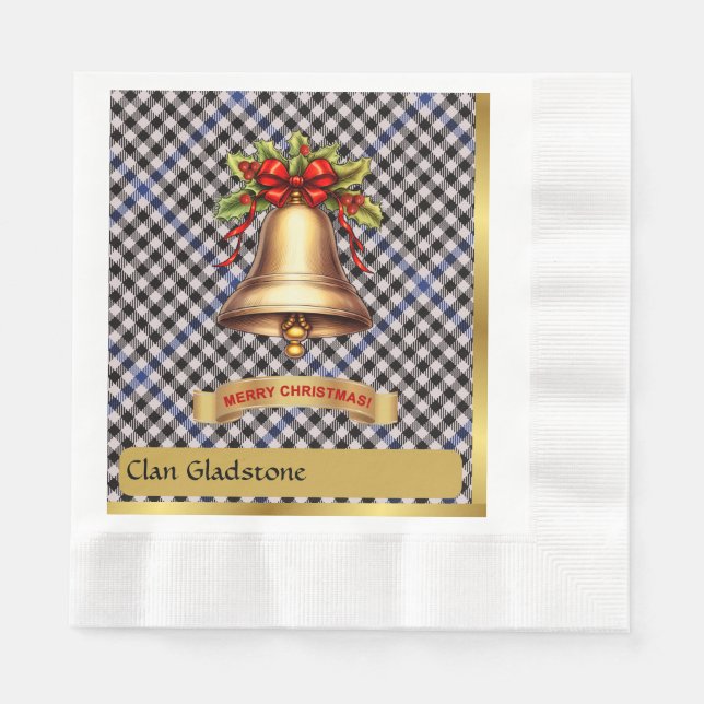 Gladstone Personalized Tartan Christmas Napkins (Front)