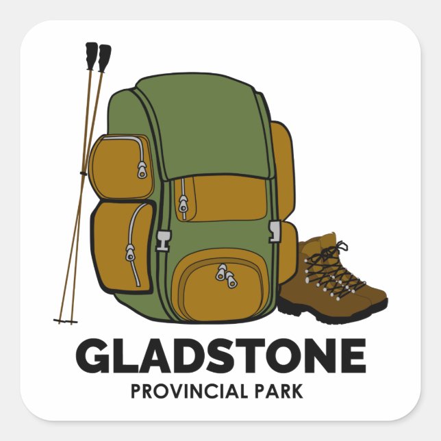 Gladstone Provincial Park Backpack Square Sticker (Front)