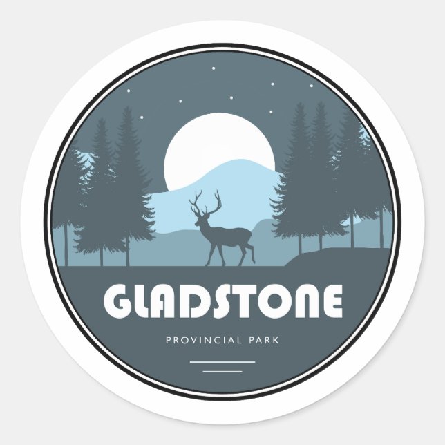 Gladstone Provincial Park Deer Classic Round Sticker (Front)