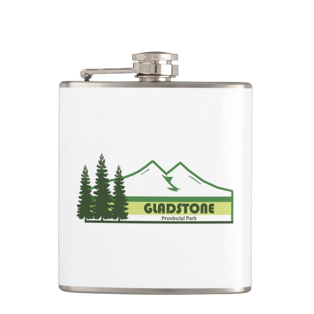 Gladstone Provincial Park Green Stripes Flask (Front)