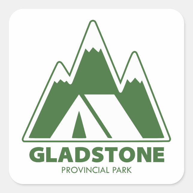 Gladstone Provincial Park Mountains Camping Square Sticker (Front)