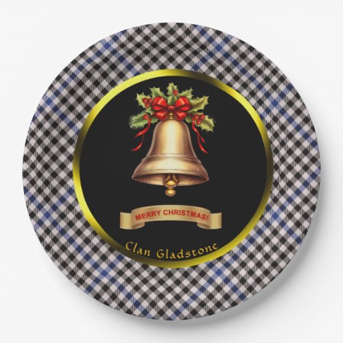 Gladstone Tartan Personalized Christmas Paper Plates