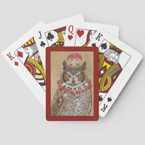 Gladwyn the owl playing cards