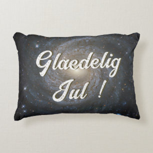 Glædelig Jul Merry Christmas in Danish Accent Pillow