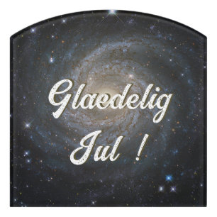 Glædelig Jul Merry Christmas in Danish Door Sign