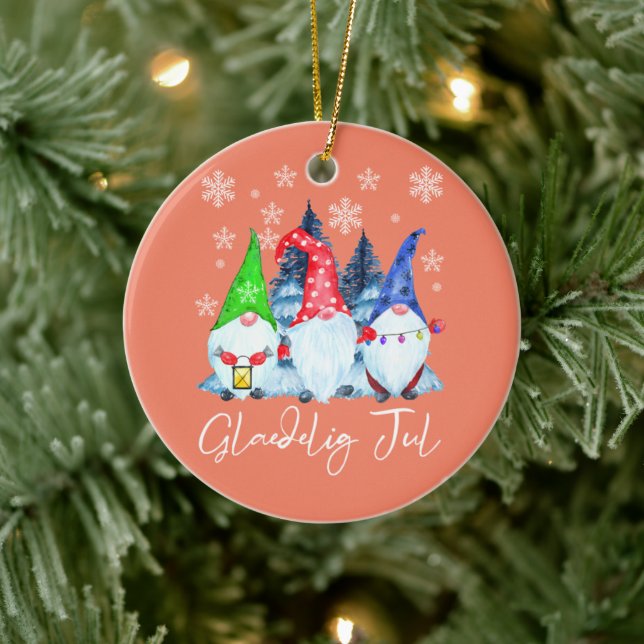 Glaedelig Jul Nordic Gnomes Tomte Nisse Danish Ceramic Ornament (Tree)