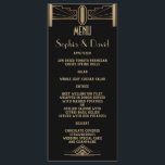 Glam 1920's Great Gatsby Art Deco Wedding Menu<br><div class="desc">Glamorous,  romantic and elegant Charm Roaring 20's Great Gatsby card design,  inspired by the 1920s glamour,  glitz,  old Hollywood and The Great Gatsby. It is available on white,  too. Use Customize tool to add your info. For more,  visit please,  my Charm Roaring 20's Great Gatsby Collection</div>