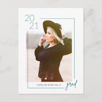 Glam 2021 Graduation Photo Announcement by fancypaperie at Zazzle