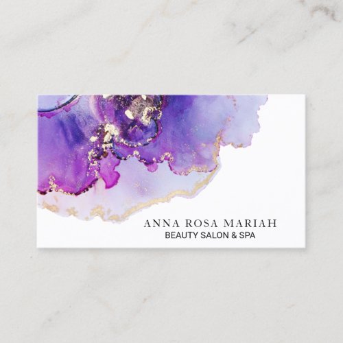   Glam Abstract Bold Lavender Gold Gilded Blue Business Card