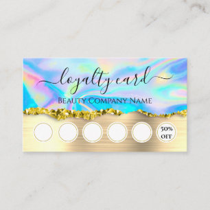 Glam Abstract Faux Holographic Loyalty Card