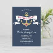 Glam Anchor | Nautical Birthday Party Invitation (Standing Front)