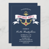 Glam Anchor | Nautical Birthday Party Invitation (Front/Back)