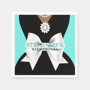 Glam Aqua Ethnic Fancy Theme Baby Shower Napkins