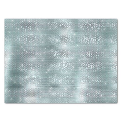 Glam Aqua Glitzy Silver Sparkle Tissue Paper