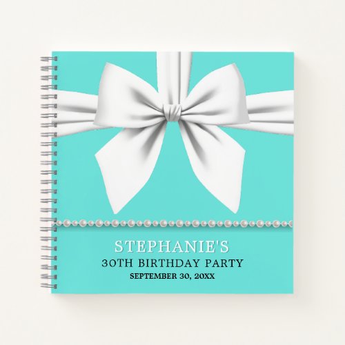 Glam Aqua Tiffany Theme Birthday Guest Book