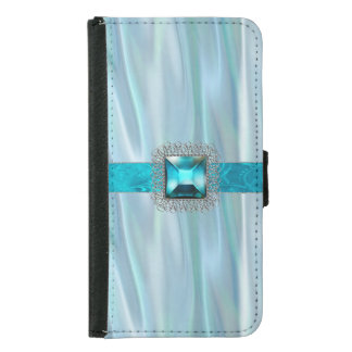 Glam Aquamarine Samsung S5 Wallet Case