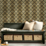 Glam Art Deco Black Gold ID1033 Wallpaper<br><div class="desc">This elegant seamless pattern features a classic design that exudes a glamorous and vintage charm,  with a color palette of black,  glowing gold,  and warm grey tones. Search ID1033 to see other products with this pattern.</div>