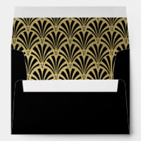 Glam Art Deco Black wth Faux Gold Accents Wedding