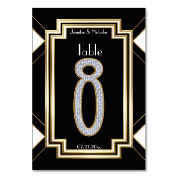 Glam Art Deco Diamond Wedding Table Number Eight by Truly_Uniquely at Zazzle
