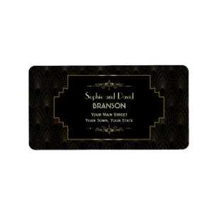 Glam Art Deco Great Gatsby Wedding Label