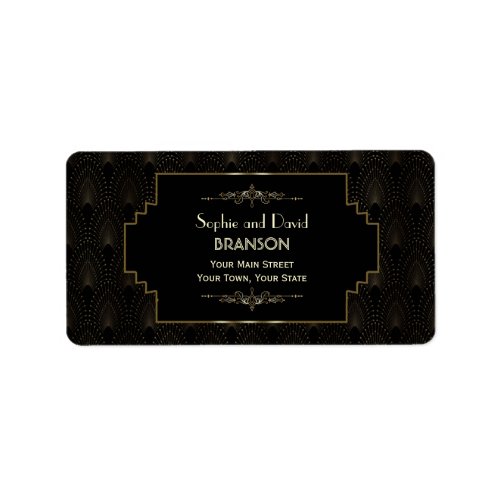 Glam Art Deco Great Gatsby Wedding Label