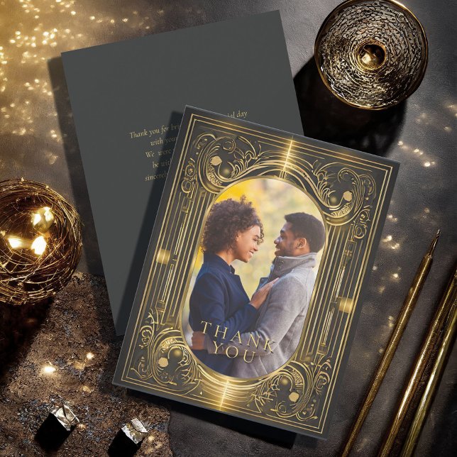 Glam Art Deco Thank You ID1033 Card (Creator Uploaded)