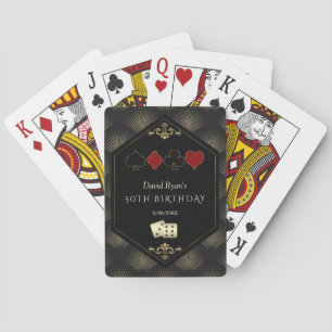 Glam Art Deco Vegas Casino Royale 50th Birthday  Poker Cards