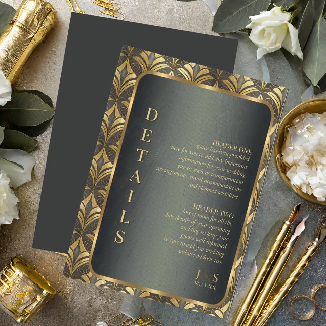 Glam Art Deco Wedding Details ID1033 Enclosure Card (Creator Uploaded)