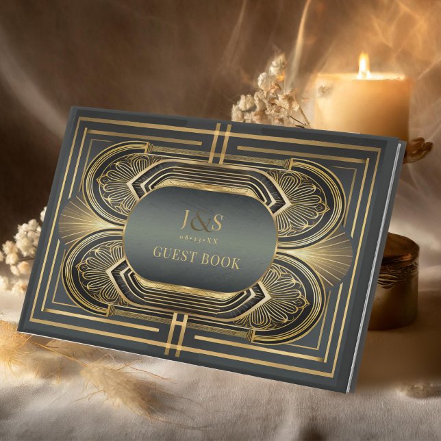 Glam Art Deco Wedding ID1033 Guest Book (Creator Uploaded)