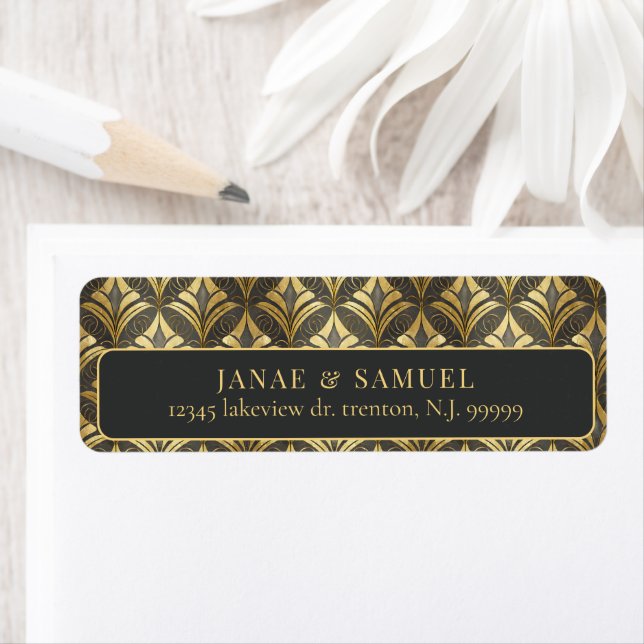 Glam Art Deco Wedding ID1033 Label (Insitu)