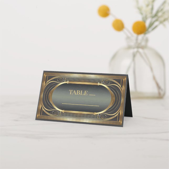 Glam Art Deco Wedding Table ID1033 Place Card (Front)
