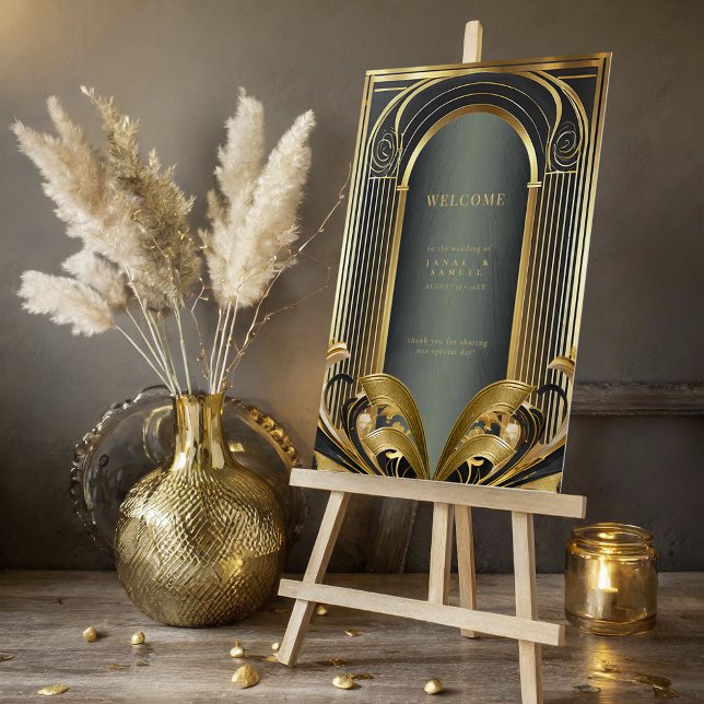 Glam Art Deco Wedding Welcome ID1033 Foam Board (Creator Uploaded)