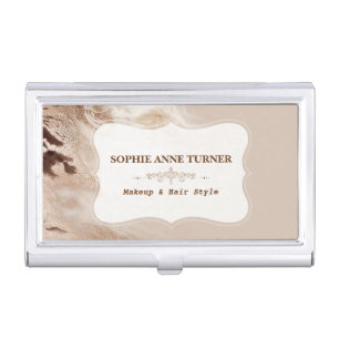 Glam Aurum Marble Geometric Shape Makeup Artist Business Card Case
