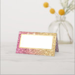GLAM BAT MITZVAH modern luxe pink gold glitter Place Card<br><div class="desc">by kat massard >>> WWW.SIMPLYSWEETPAPERIE.COM <<< An on trend, cute design for your Event Reception PLACE CARDS. Hand write guests names and add table number TIP :: 1. To change/move graphics & fonts and add more text - hit the "customise it" button - - - - - - - -...</div>