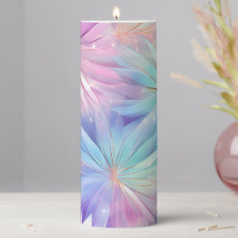 Glam Beautiful Pastel Coloured Star Flare Pattern Pillar Candle