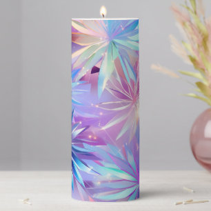 Glam Beautiful Pastel Purple Mix Star Flare Pillar Candle