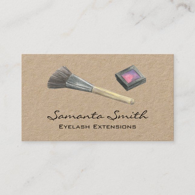 Glam Beauty Makeup Artist Eyelashes & Lips Busines Business Card (Front)